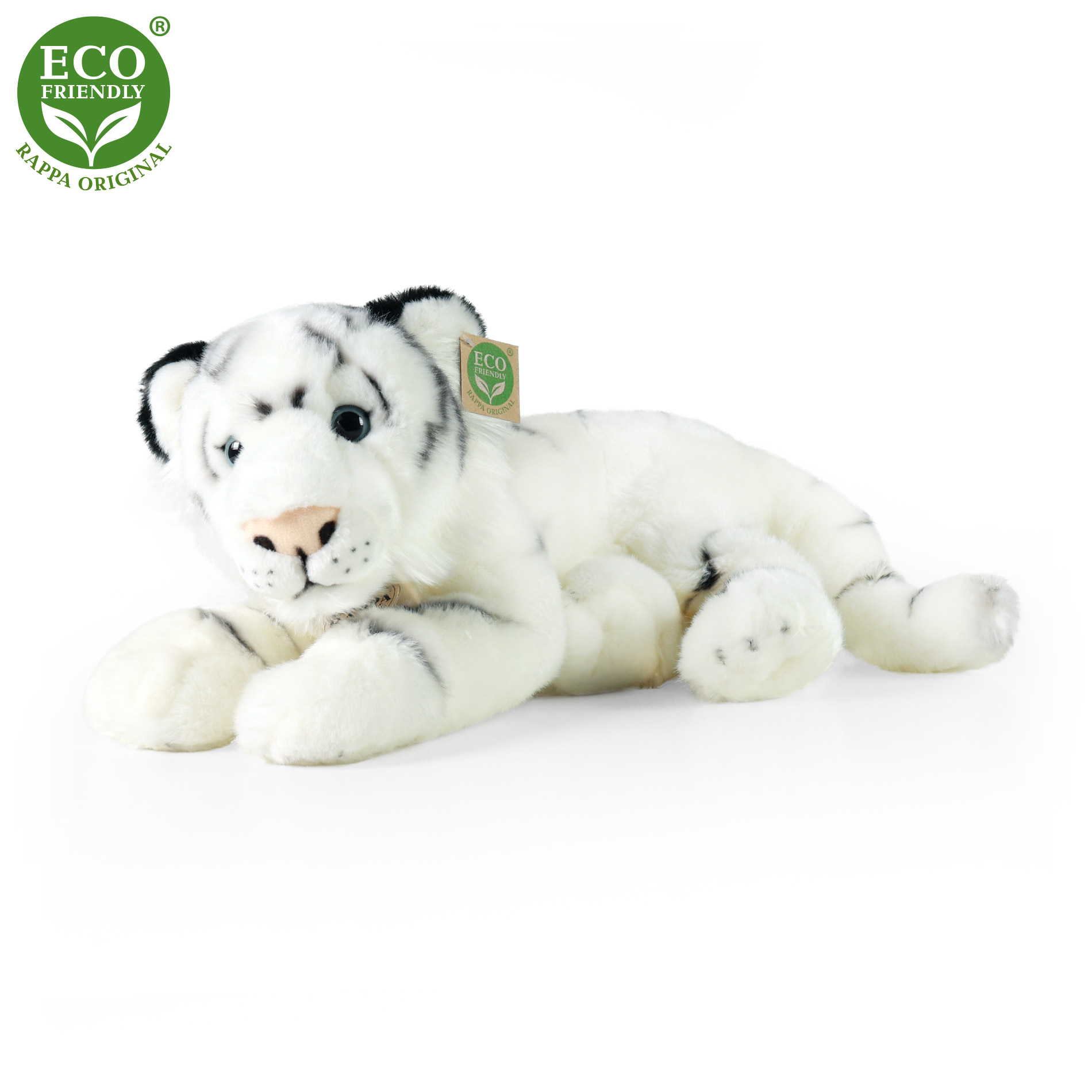 Plyšový tygr bílý ležící 40 cm ECO-FRIENDLY