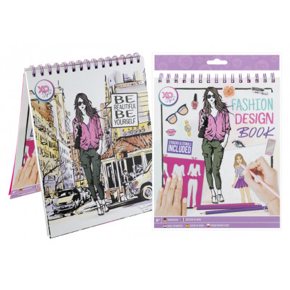 Kreativní set modní design návrhářka 36 listů + 5 listů šablon + samolepky