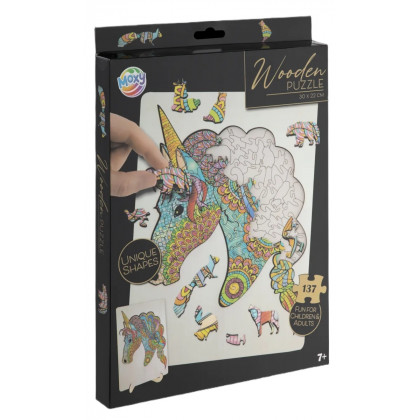 Dřevěné puzzle jednorožec 137 dílků