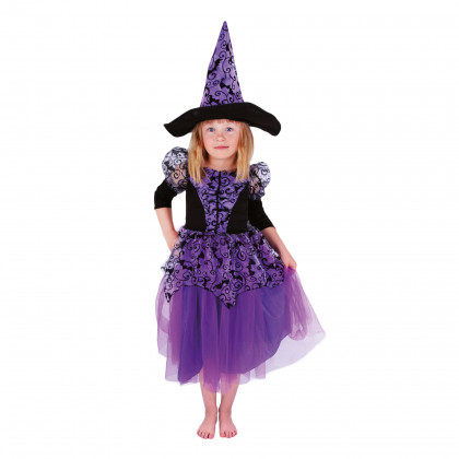 Dětský kostým čarodějnice fialová (S)