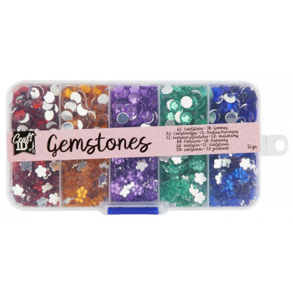 Sada barevných drahokamů v pořadači 55 gramů