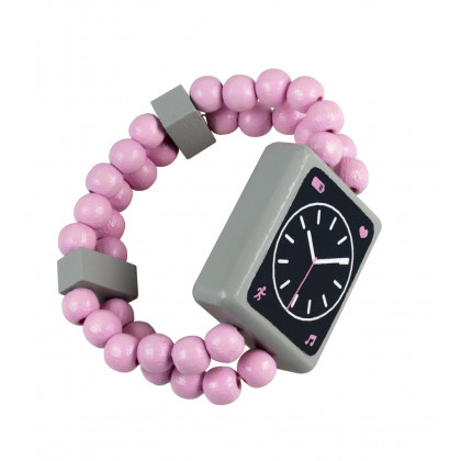 Hodinky Watch dřevěné oboustranné růžové