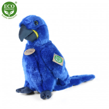 Plyšový papoušek modrý Ara Hyacintový stojící 23 cm ECO-FRIENDLY