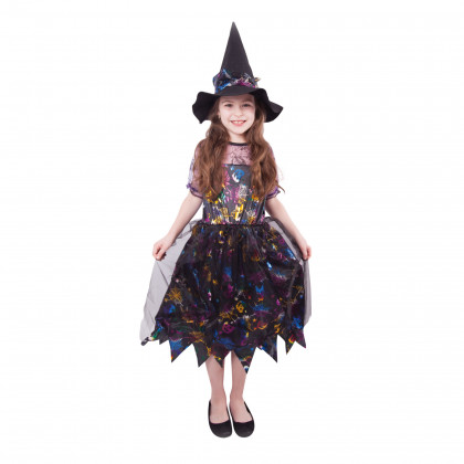 Dětský kostým čarodějnice barevná/Halloween (M) e-obal