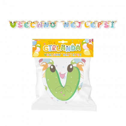 Papírová girlanda Všechno nejlepší - zelená