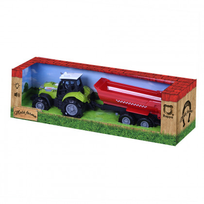Traktor se zvukem a světlem s červenou vlečkou
