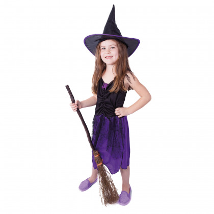 Dětský kostým čarodějnice fialová s kloboukem (S) e-obal