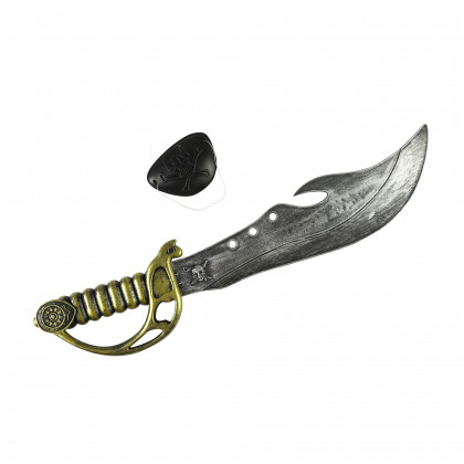 Pirátská šavle s klapkou na oko 46 cm