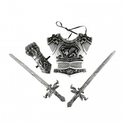 Rytířská sada s meči stříbrná