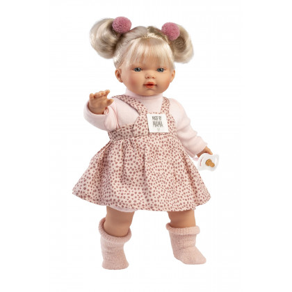 Llorens 33158 ROBERTA - realistická panenka se zvuky a měkkým látkovým tělem - 33 cm
