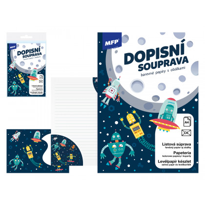 Dopisní papír barevný LUX 5+10 (Vesmír)