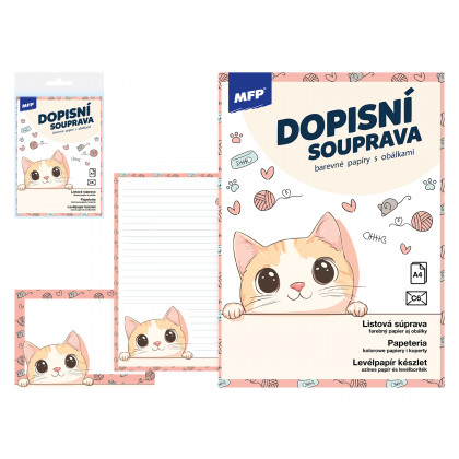 Dopisní papír barevný LUX 5+10 (Kočka)