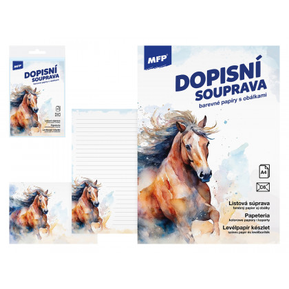 Dopisní papír barevný LUX 5+10 (Kůň)
