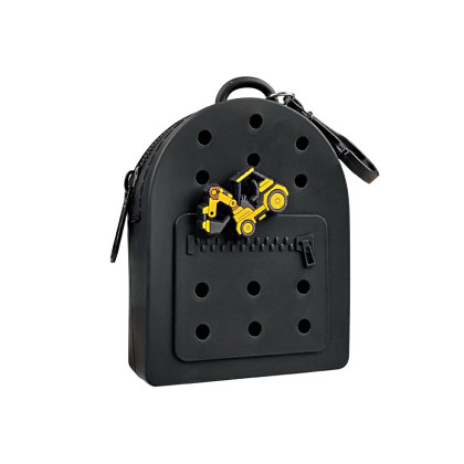 Gifty - Silikonová peněženka černá a ozdobný pin