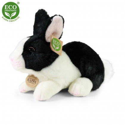 Plyšový králík bílo-černý ležící 23 cm ECO-FRIENDLY