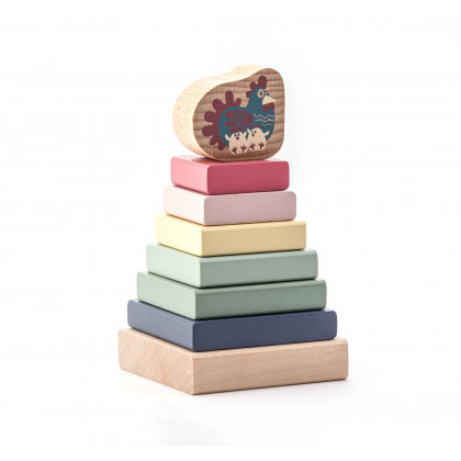 CUBIKA Pastel 15894 Barevná pyramida se slepičkou