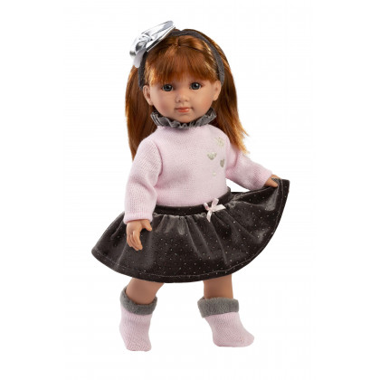 Llorens 53551 NICOLE realistická panenka s měkkým látkovým tělem 35 cm