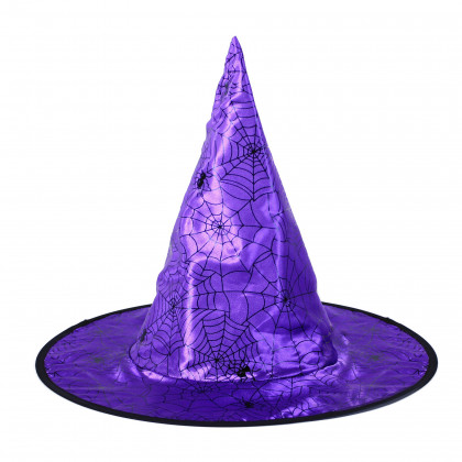 Dětský klobouk čarodějnický fialový