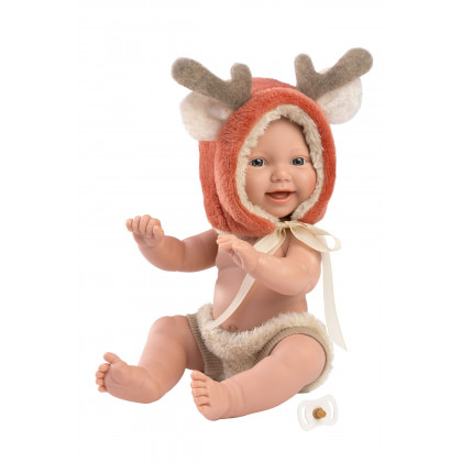 Llorens 63202 NEW BORN CHLAPEČEK - realistická panenka miminko s celovinylovým tělem 31 cm