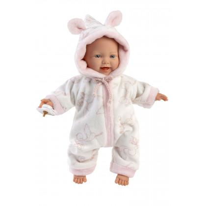Llorens 63312 LITTLE BABY - realistická panenka miminko s měkkým látkovým tělem - 32 cm