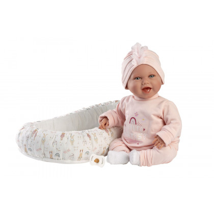 Llorens 74122 NEW BORN - realistická panenka miminko se zvuky a látkovým tělem - 42 cm