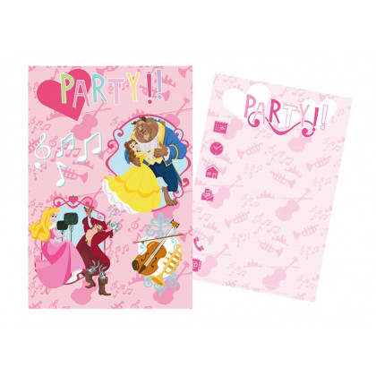 Sada párty 5 pozvánek + 5 obálek Disney Princezny