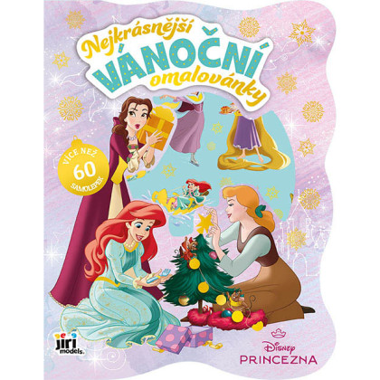 Vánoční omalovánky se samolepkami Disney Princezny