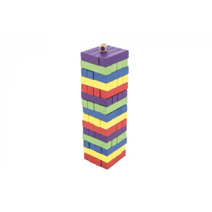 Hra věž dřevěná 60ks barevná