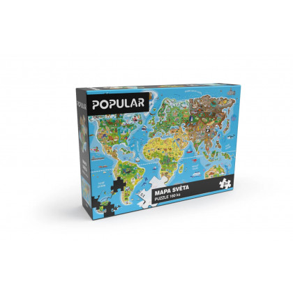 Puzzle - Mapa světa 160 ks – CZ