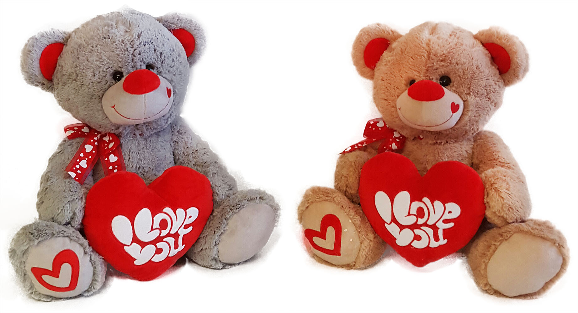 plyšový medvěd se srdcem I LOVE YOU, 46 cm