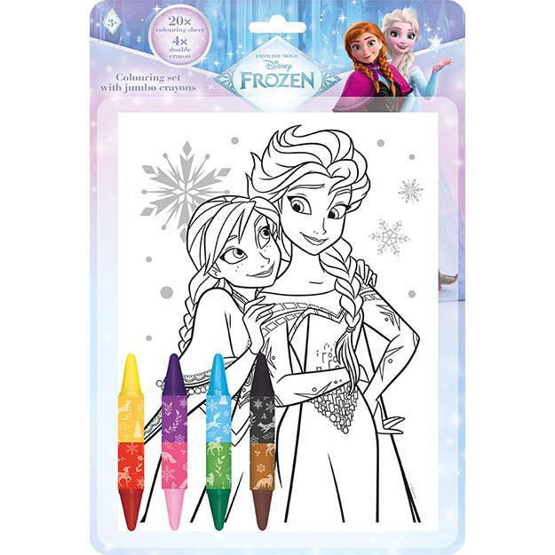 Omalovánkový set s oboustrannými voskovkami FROZEN - Ledové království