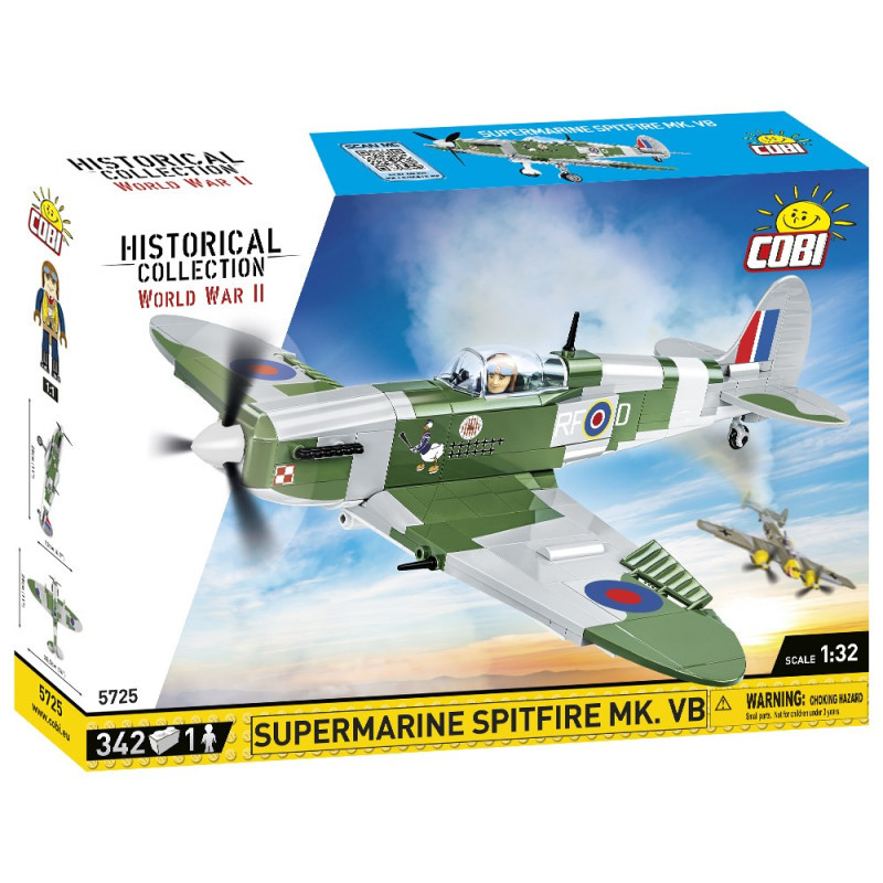 COBI 5725 World War II Britský stíhací letoun Supermarine Spitfire MK.VB