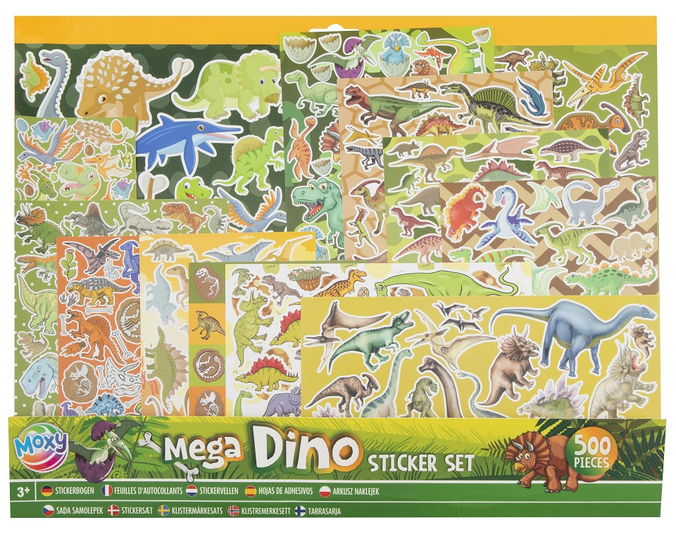 Samolepky Mega Set Dinosauři 500 kusů 40x32 cm
