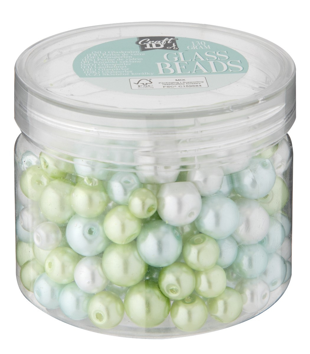 Sada skleněných korálků 4 odstíny zelené 130 gramů