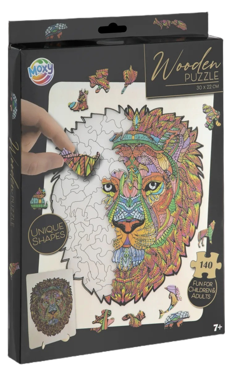 Dřevěné puzzle lev 140 dílků
