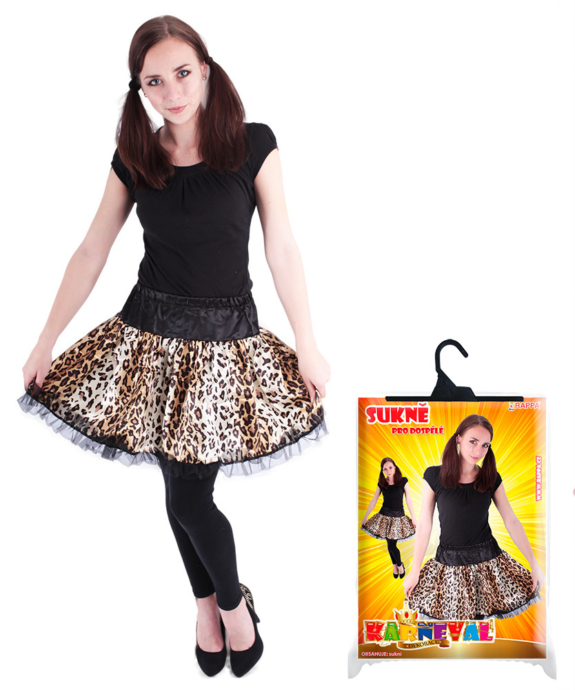 Leopardí sukně tygrovaná mini pro dospělé