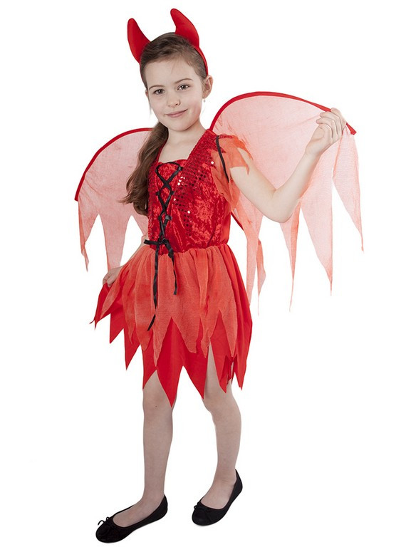 Dětský kostým čertice s křídly (M)