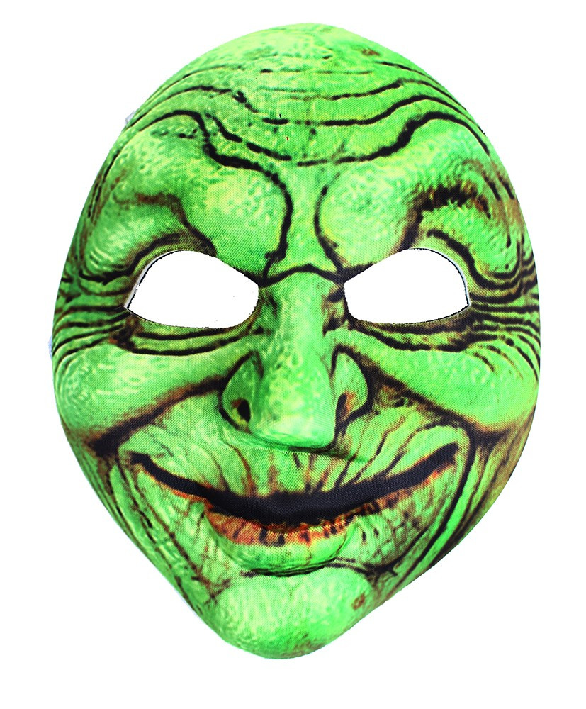 Maska karnevalová zelená čarodějnice