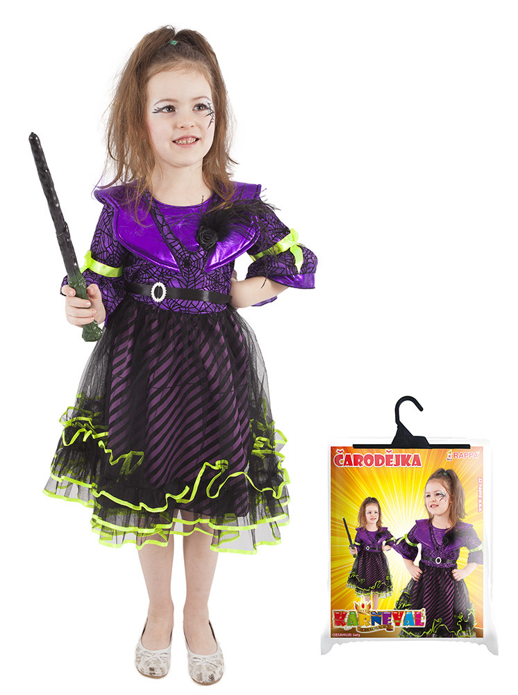 Dětský kostým čarodejnice/Halloween fialový (L)