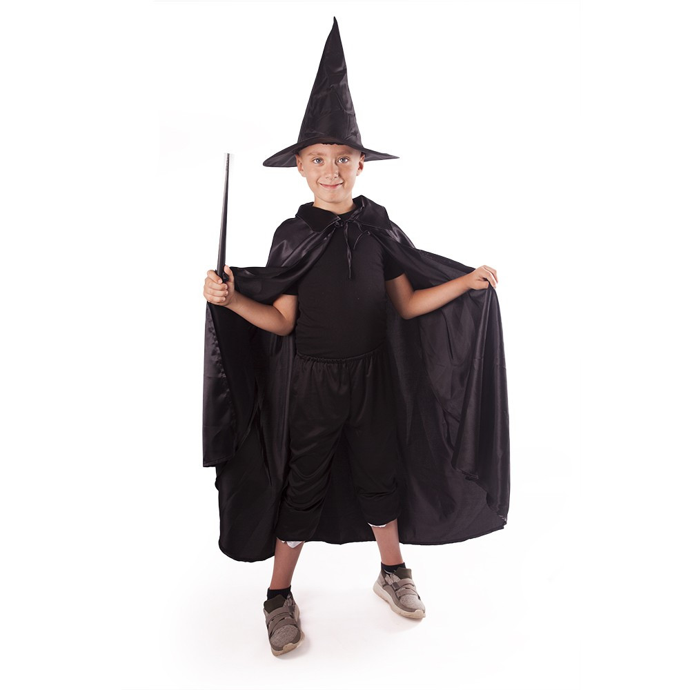 Dětský plášť čaroděj s kloboukem čarodějnice/Halloween