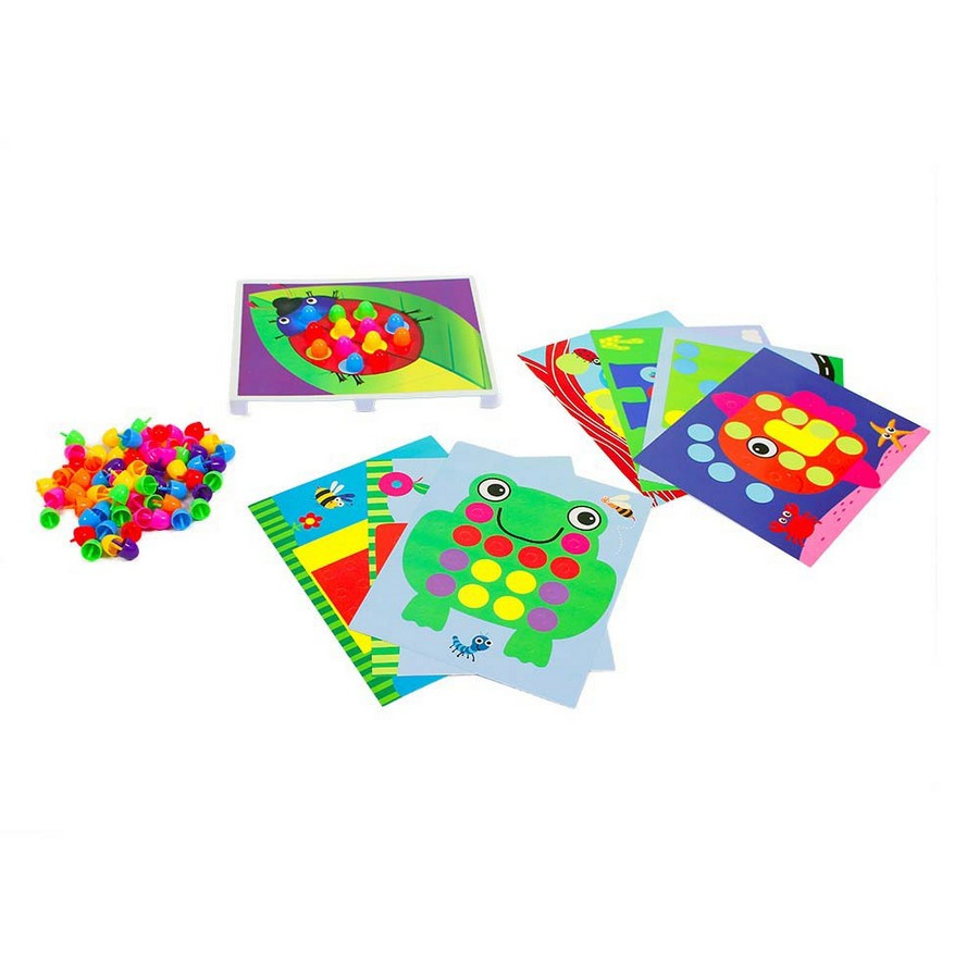 Mozaika s velkými hříbky a obrázky