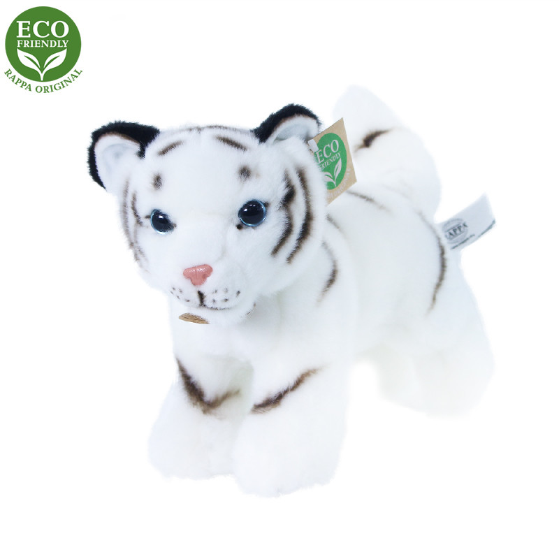 Plyšový tygr bílý mládě stojící s tvarovatelnými končetinami 22 cm ECO-FRIENDLY