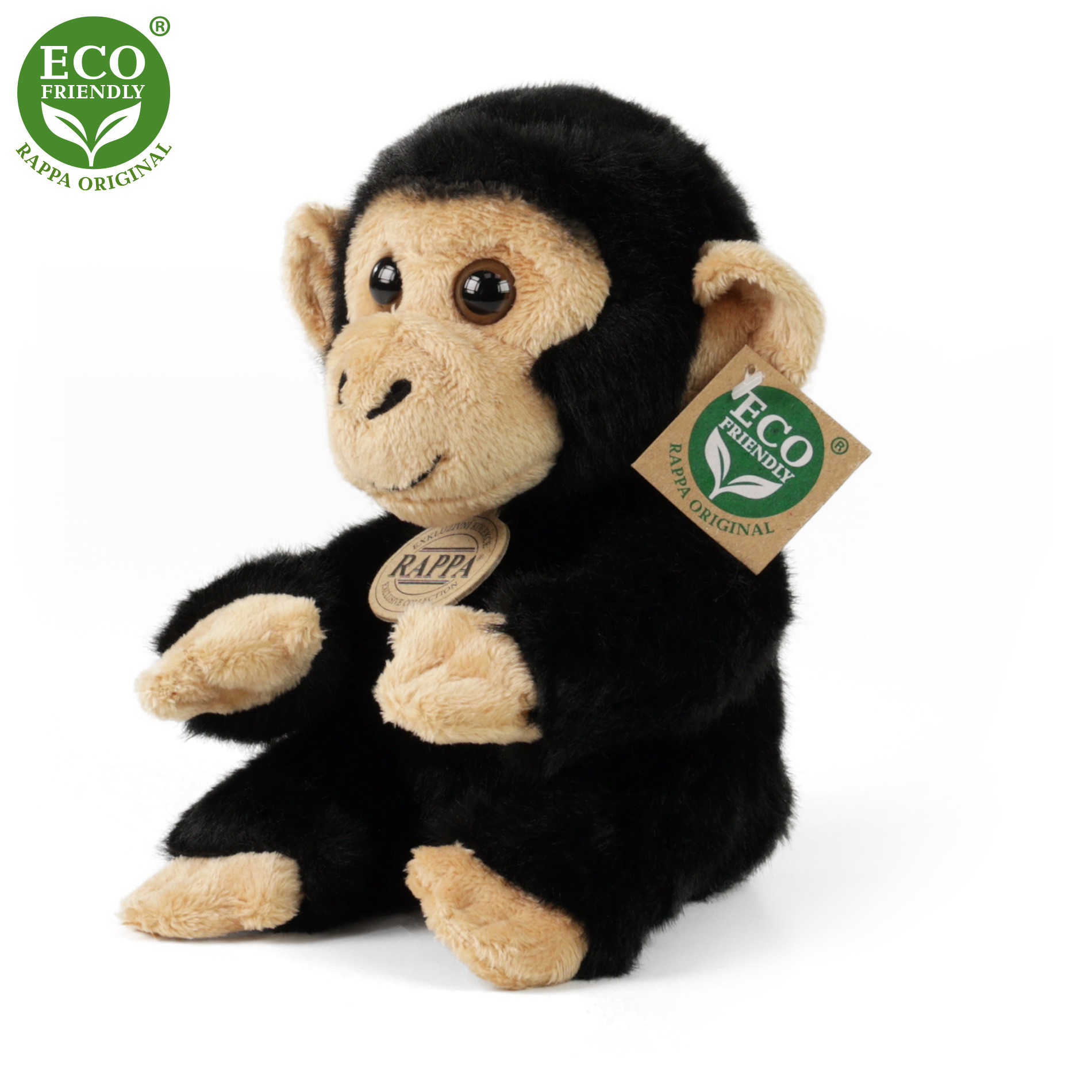 Plyšová opice šimpanz sedící 18 cm ECO-FRIENDLY