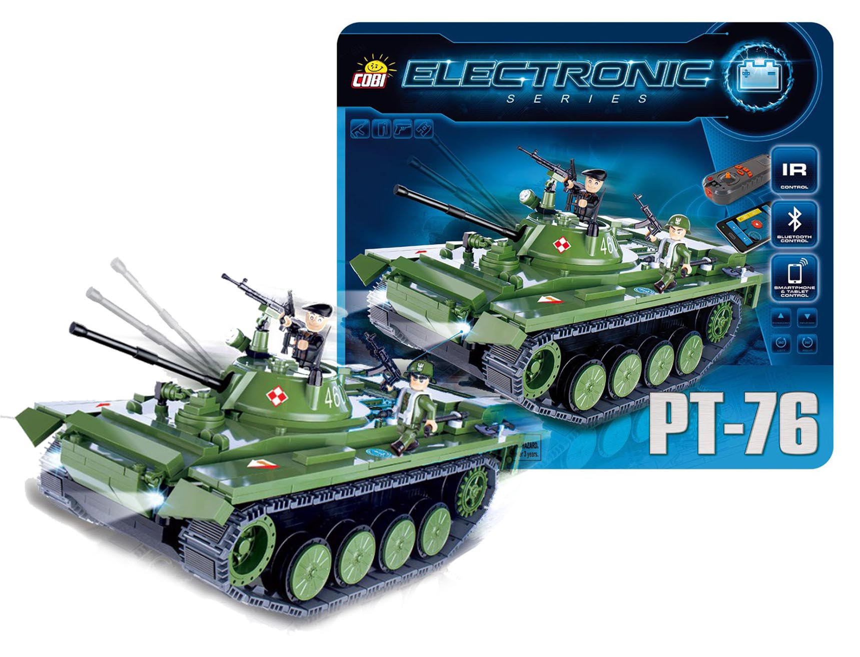 Tank PT-76 na dálkové ovládání (I/R a Bluetooth)