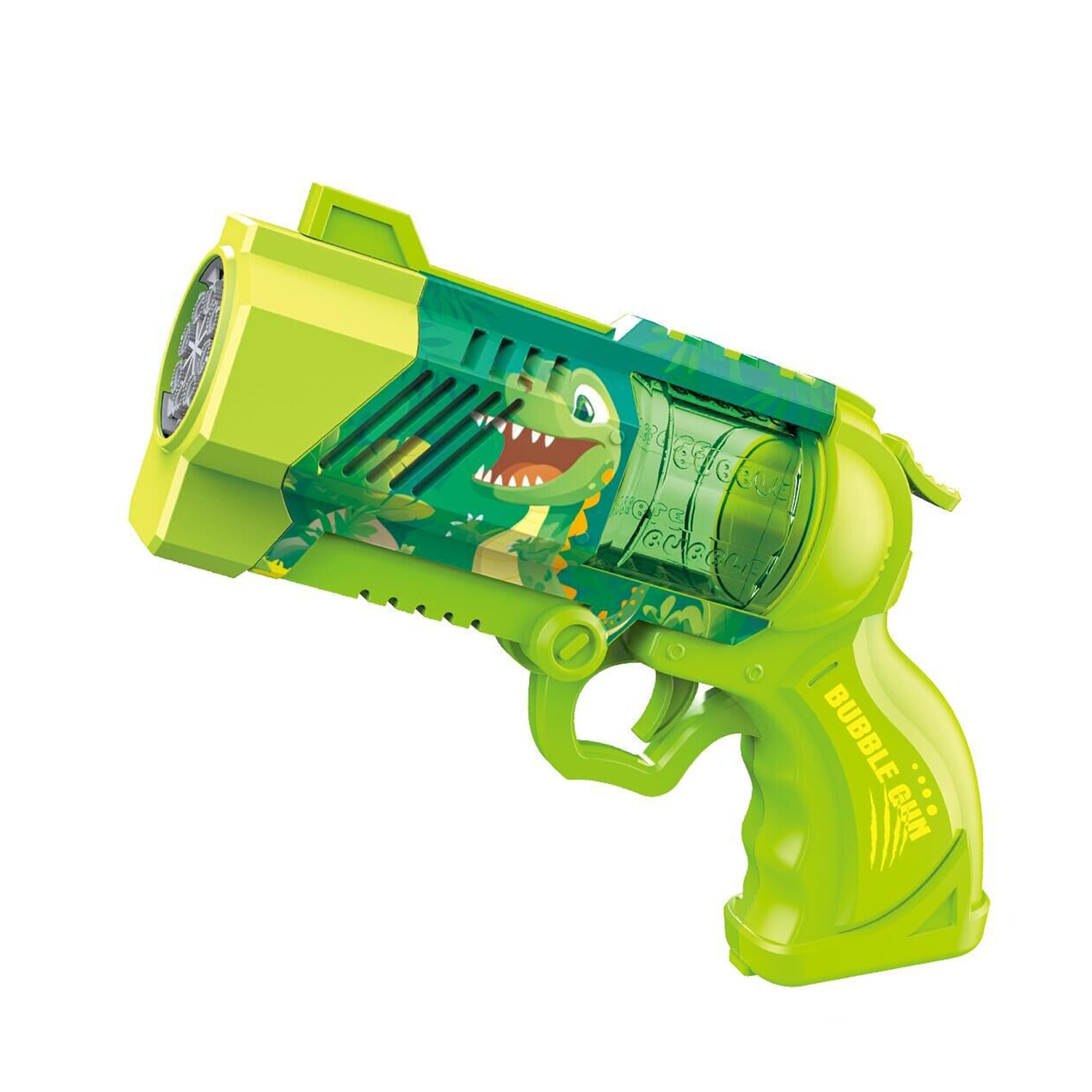 Pistole bublifuk dinosaurus zelená se světlem