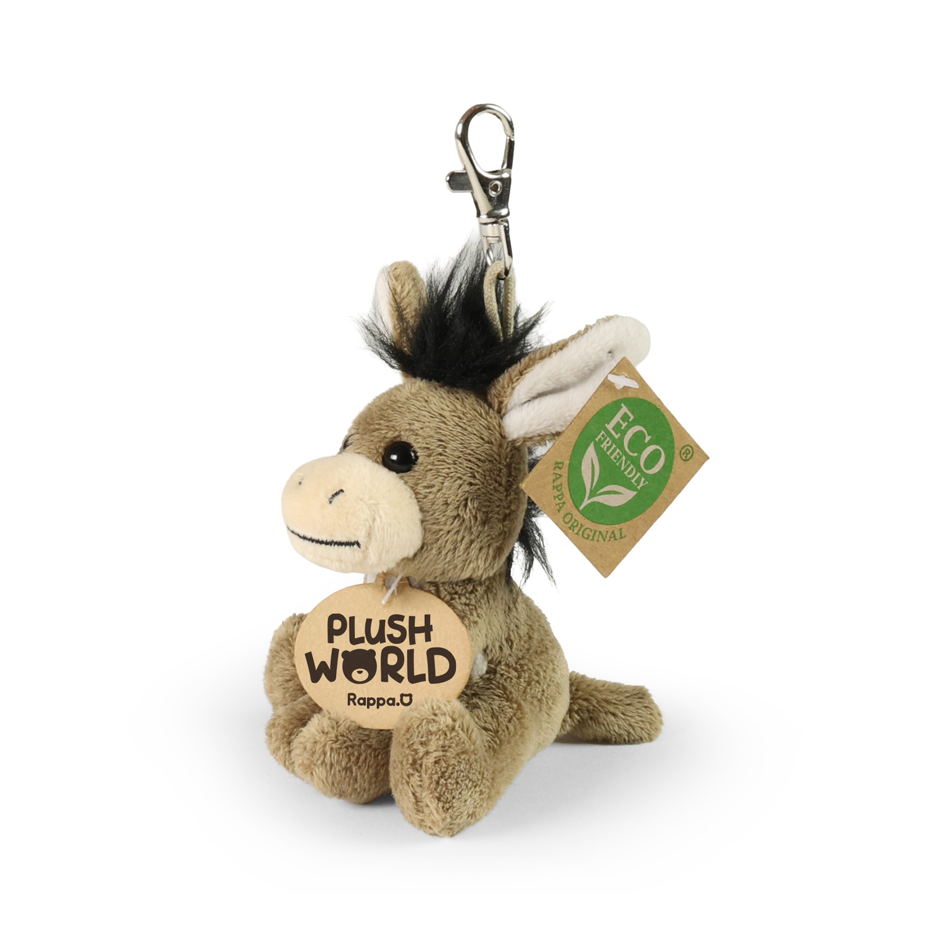 Plyšová klíčenka / přívěšek osel 9 cm ECO-FRIENDLY PLUSH WORLD