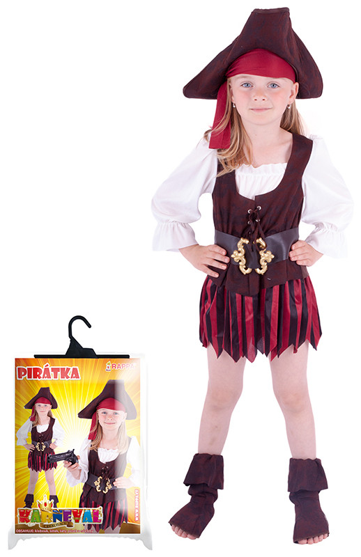 karnevalový kostým pirátka, klobouk, boty, vel. M