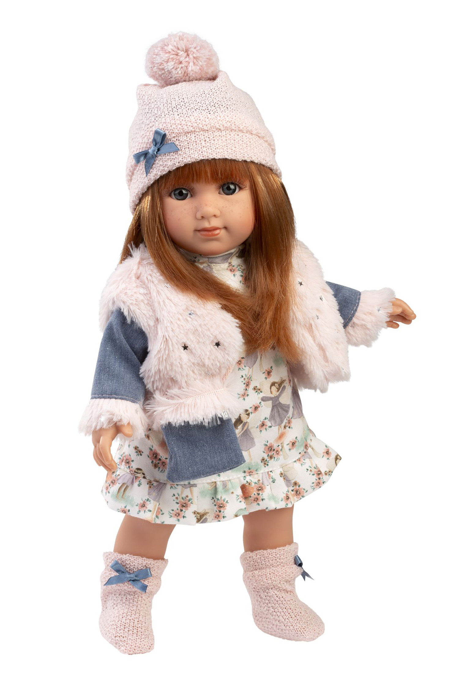 Llorens 53555 NICOLE - realistická panenka s měkkým látkovým tělem - 35 cm