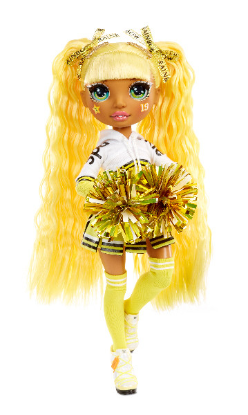 Rainbow High Fashion panenka - Roztleskávačka - Sunny Madison (žlutá)