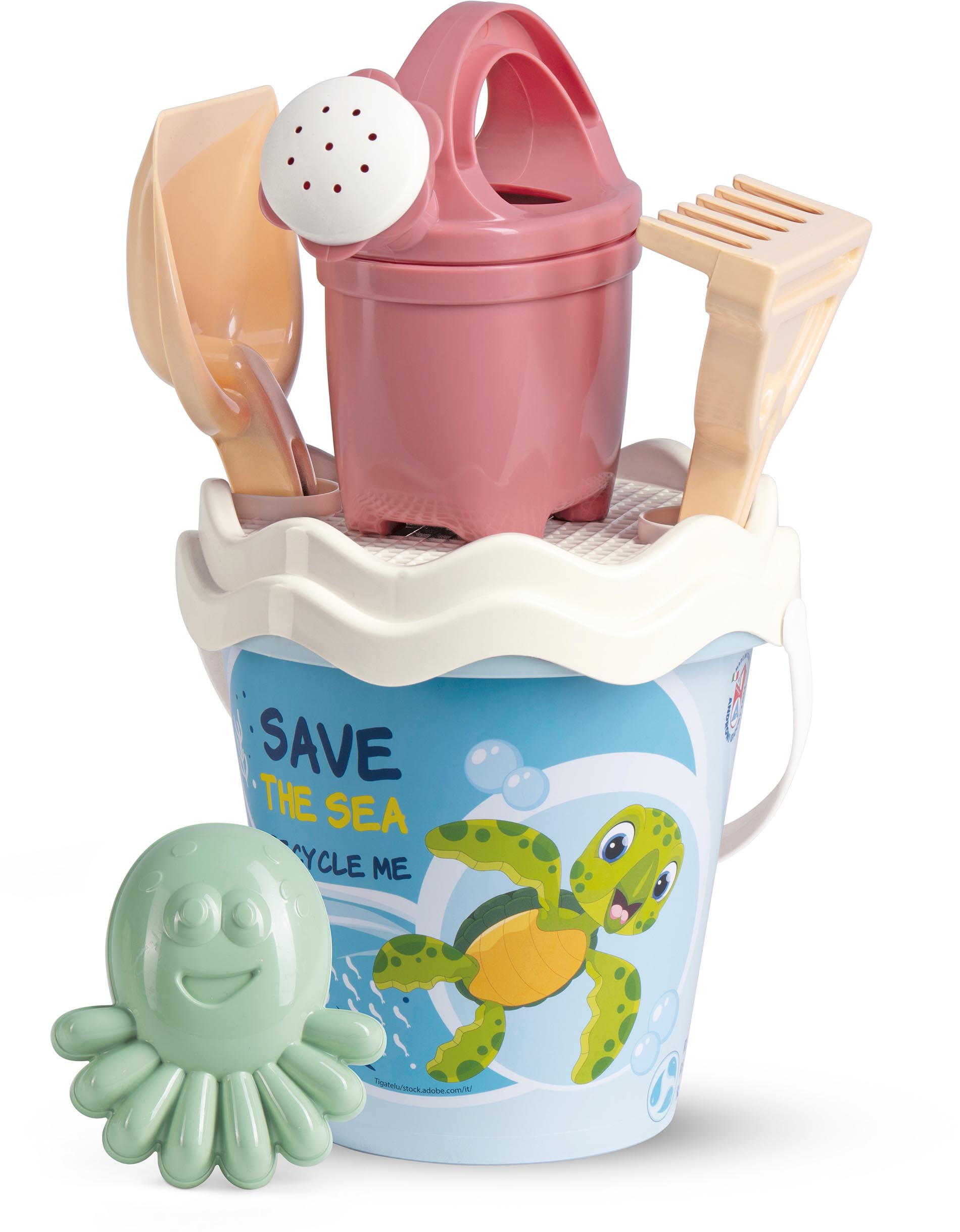 Androni RECYKLACE PASTEL Sada na písek oceán s konvičkou - střední
